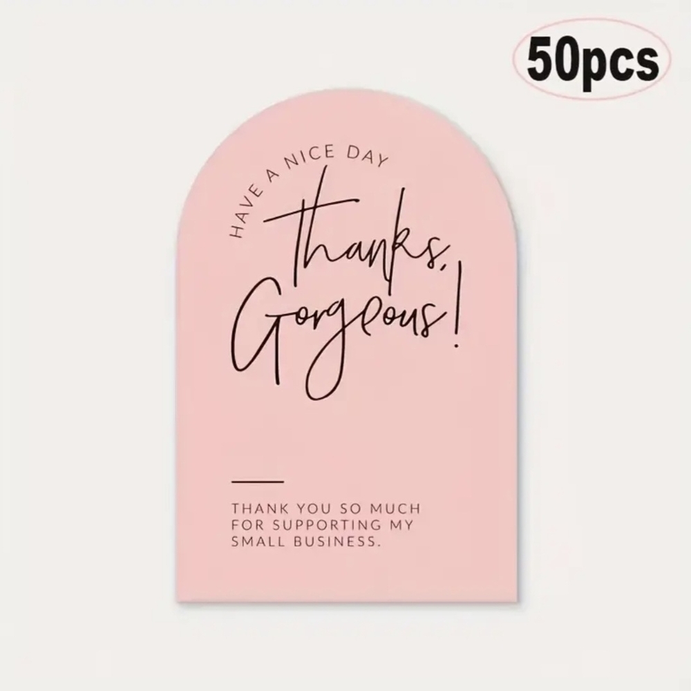 Pink Thank You Cards - 50pcs